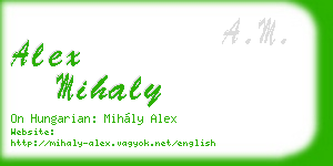 alex mihaly business card